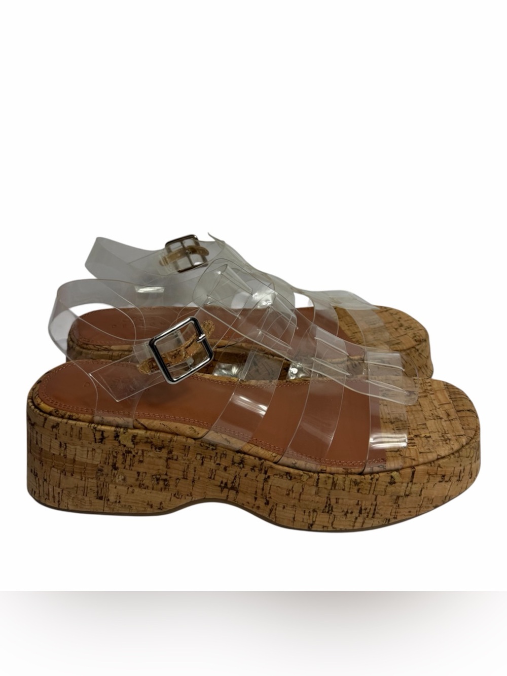 ASOS Design Terra Transparent Platform Jelly Sandals Women's Size 8